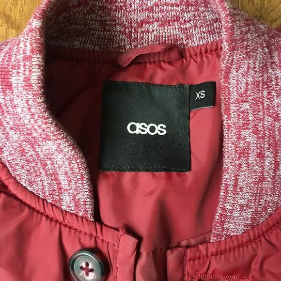 ASOS Red Bomber Jacket sz xs - Picture 2 of 4